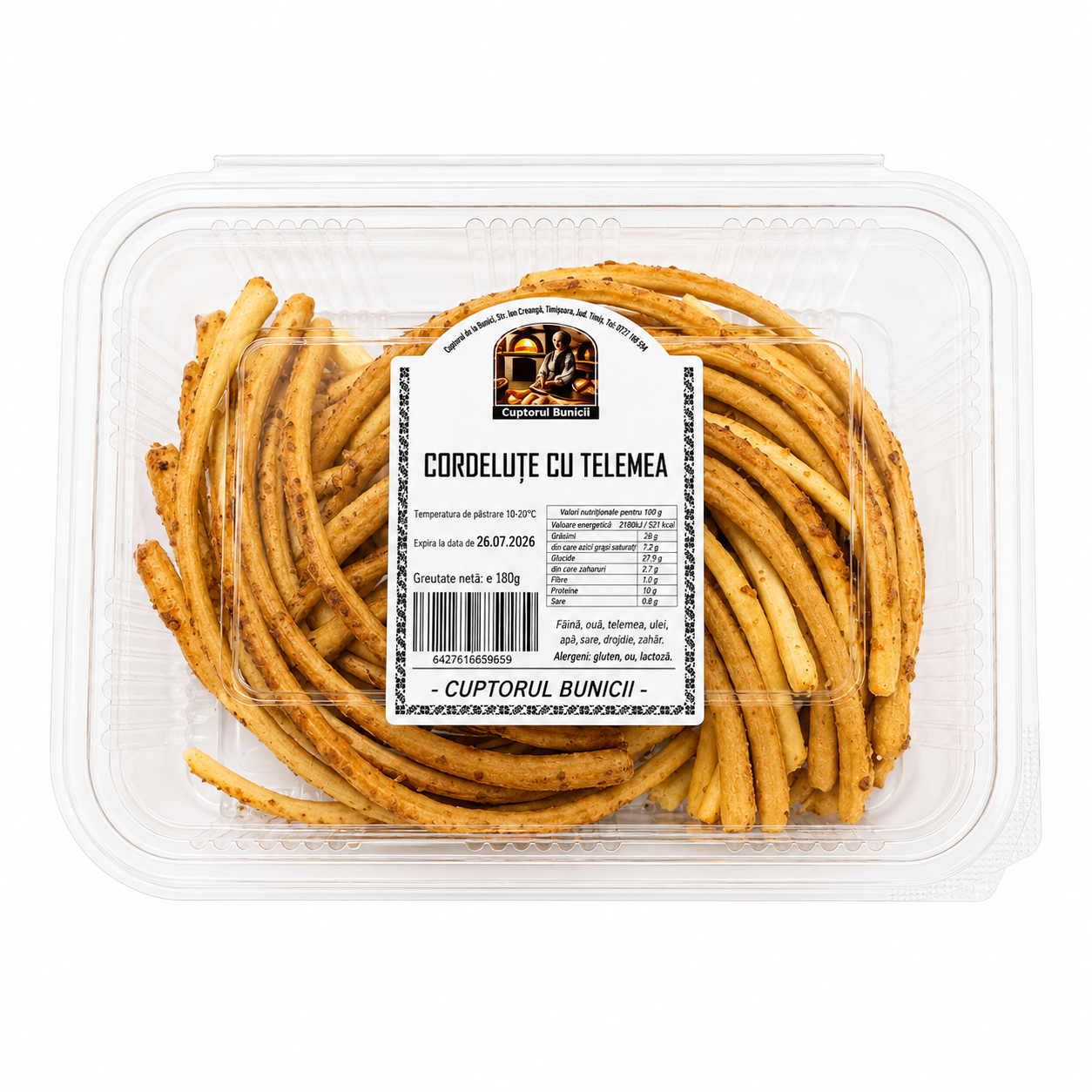 Cordeluțe cu Telemea 180 g – gustare crocantă cu aromă de telemea